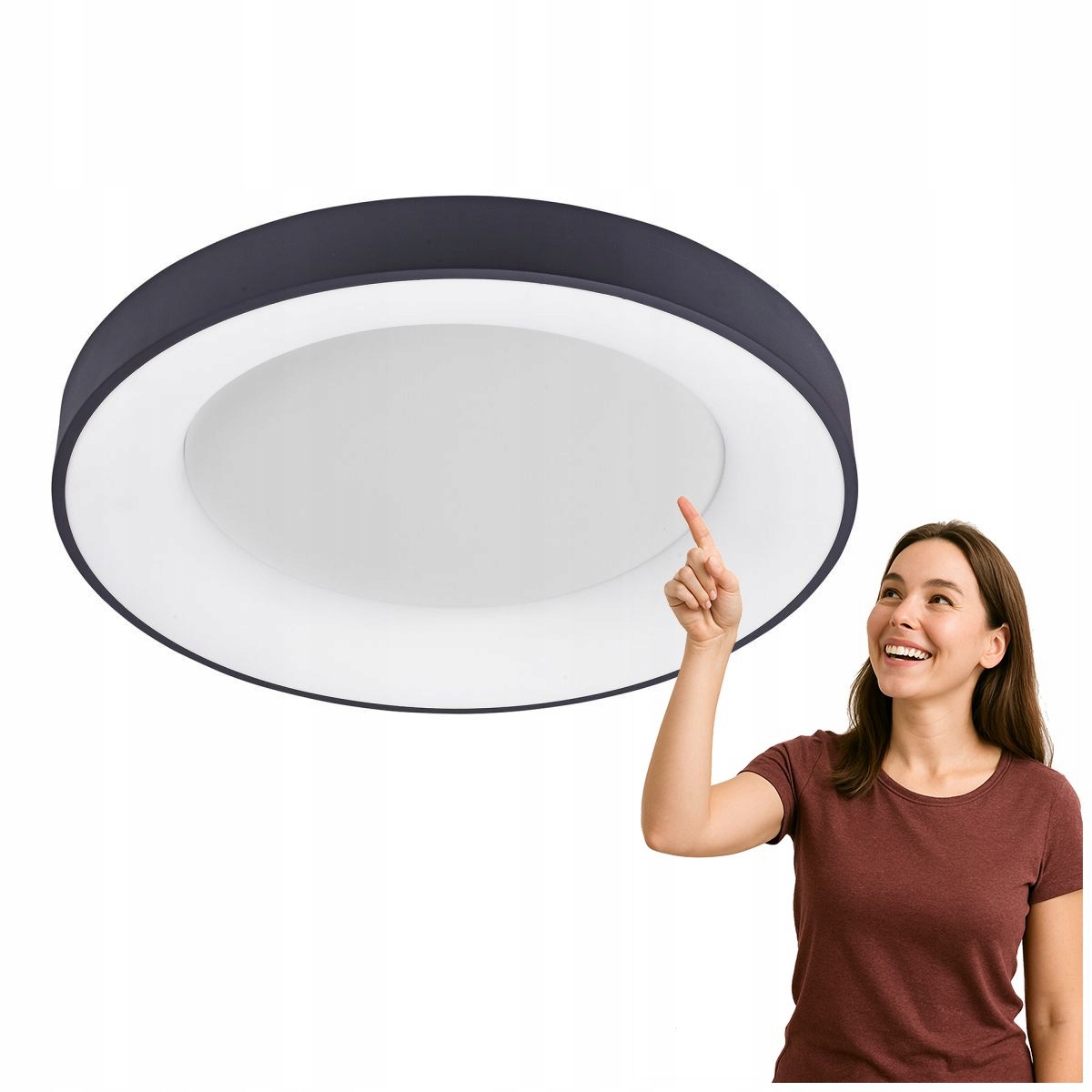 Moderná stropná Led lampa Giulia čierna 60 cm Italux