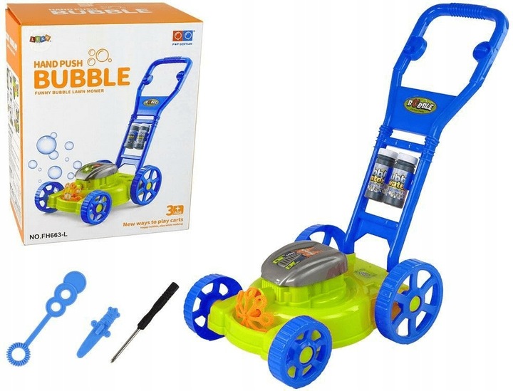 KOSIARKA NA BATERIE PUSZCZA BAŃKI MYDLANE + PŁYNY niebieska