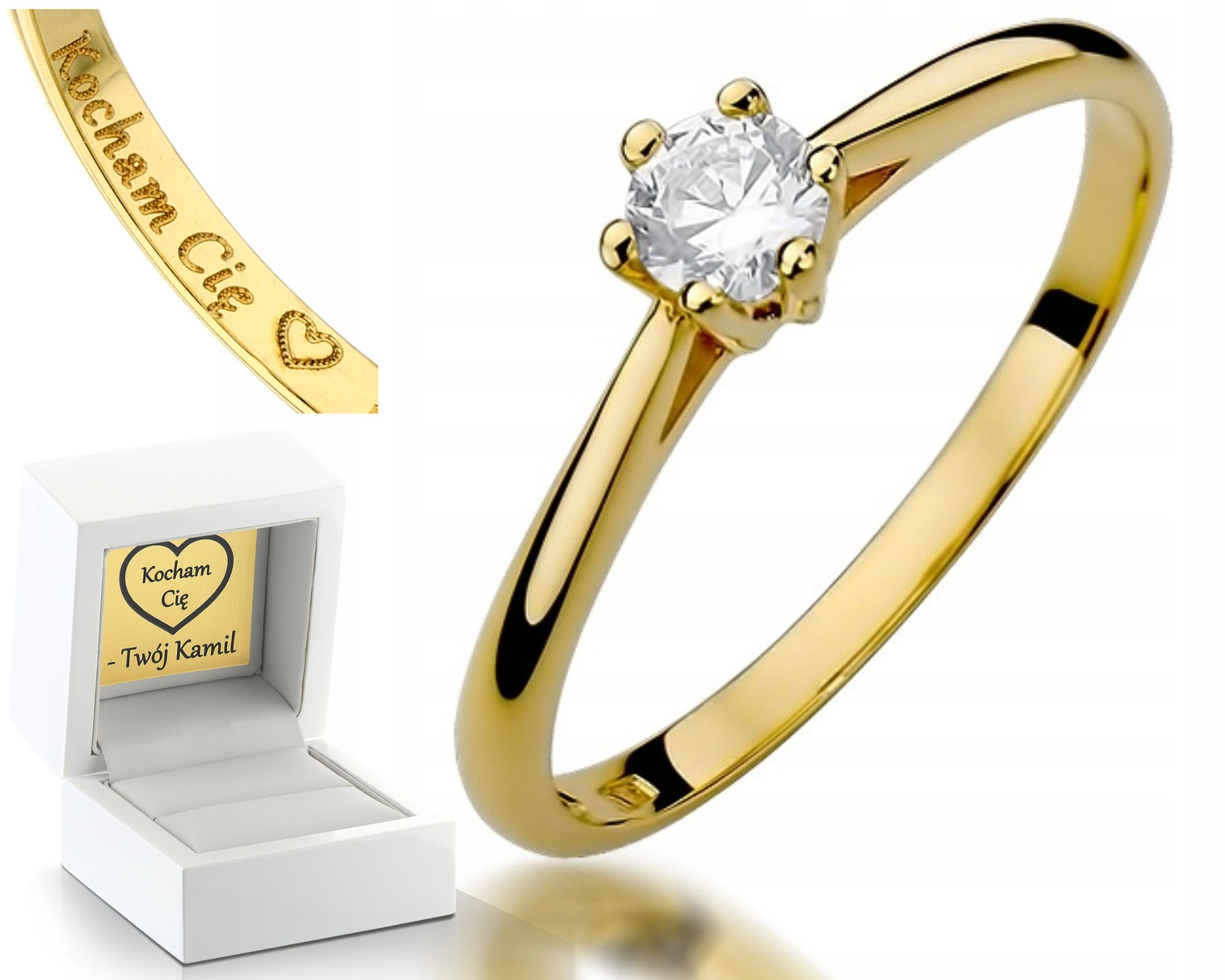 Klasický Prstýnek Diamant 0,15 Ct