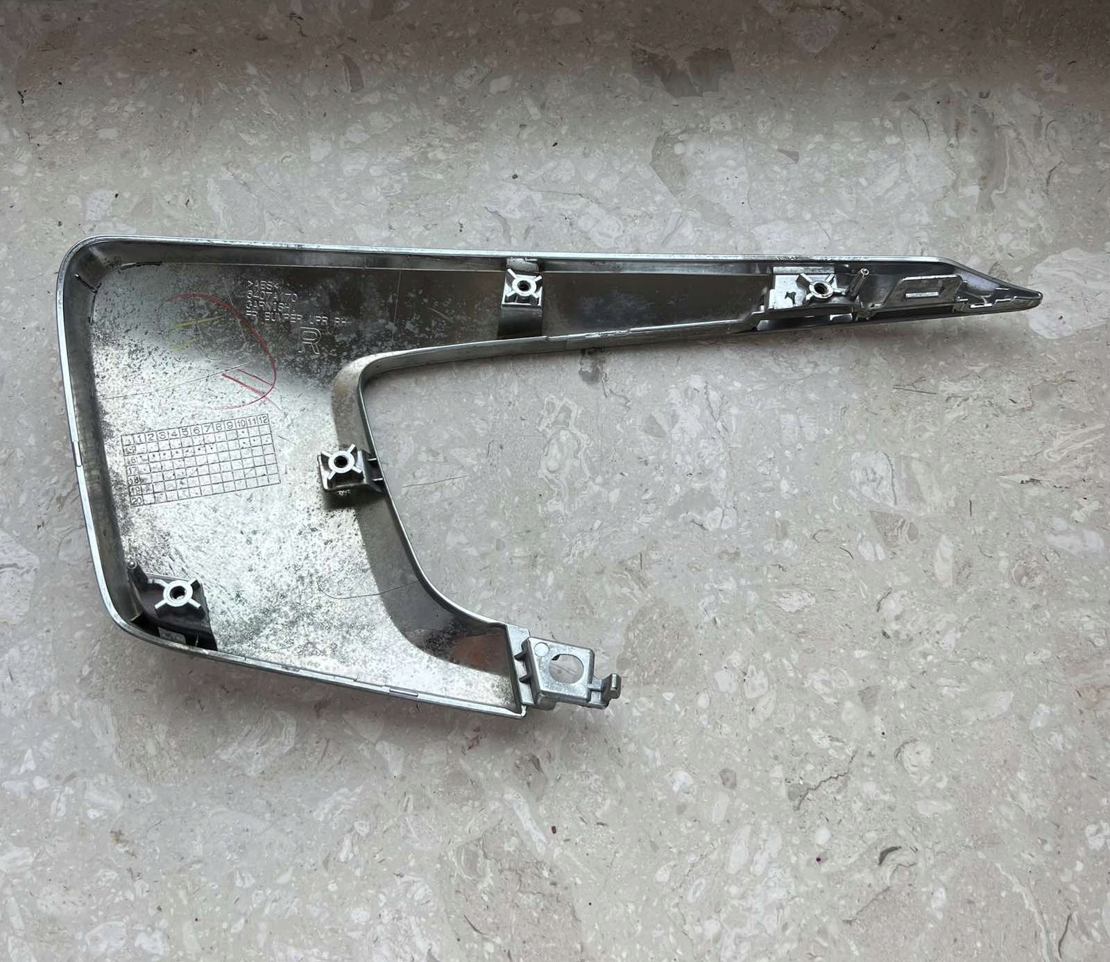 MITSUBISHI ASX 2016- moulding W bumper CHROM upper cap right 6407A170