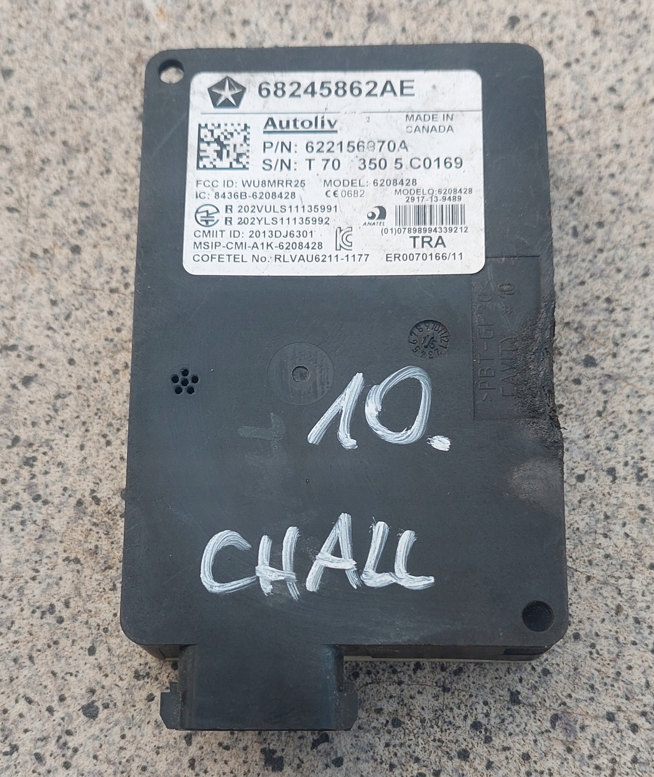 Dodge CHALLENGER 15 16 модуль 68245862AE Номер 10