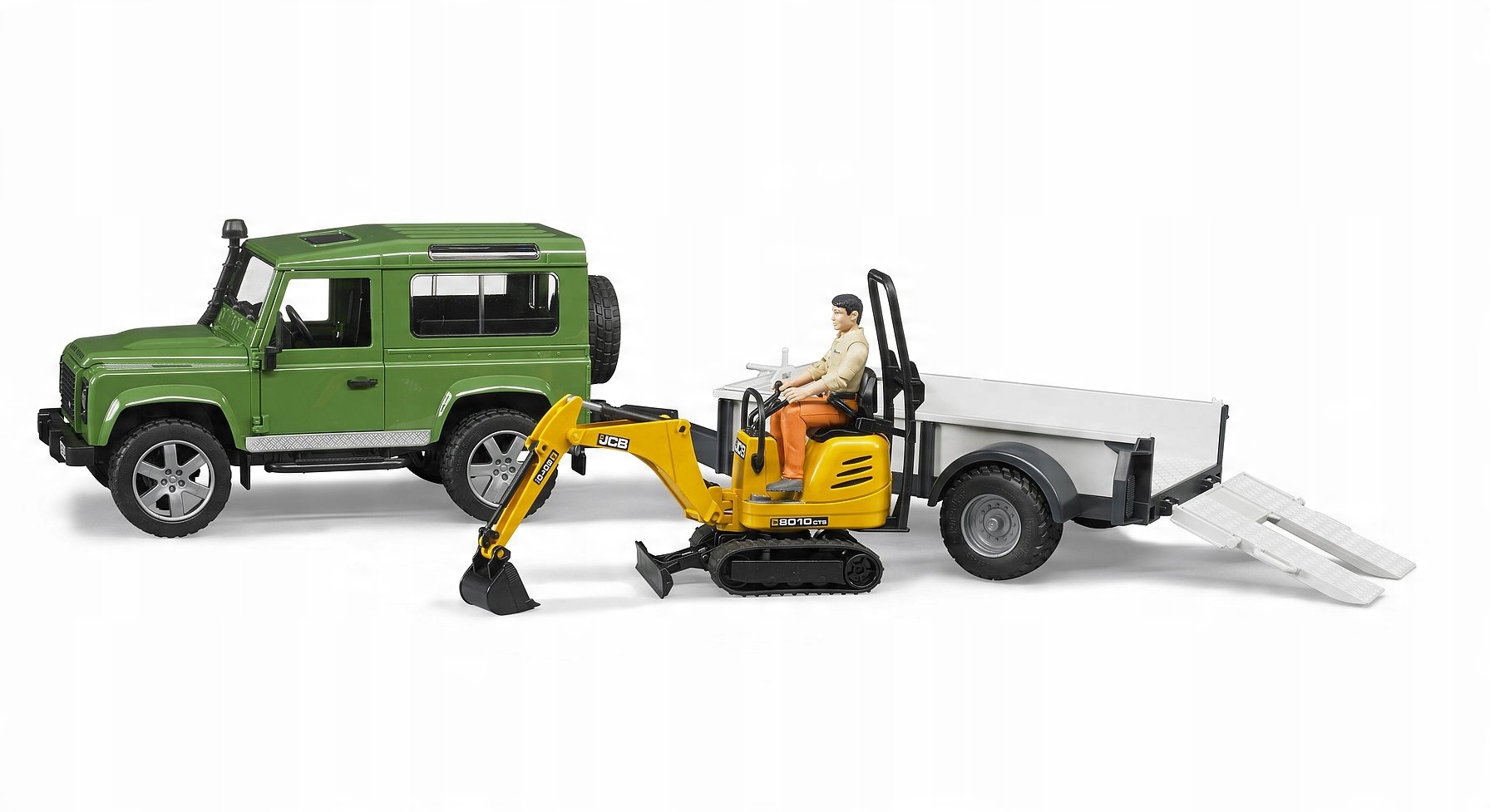 

Bruder 02593 Land Rover z przyczepą i koparką