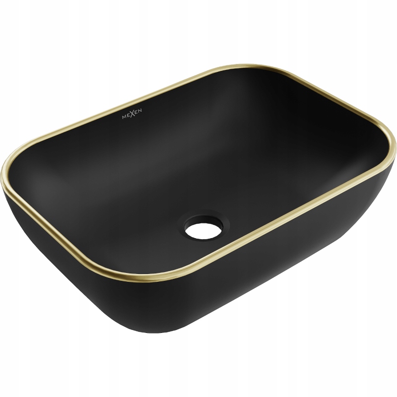 Mexen Rita umyvadlo 45 x 32 Matná černá/zlatý