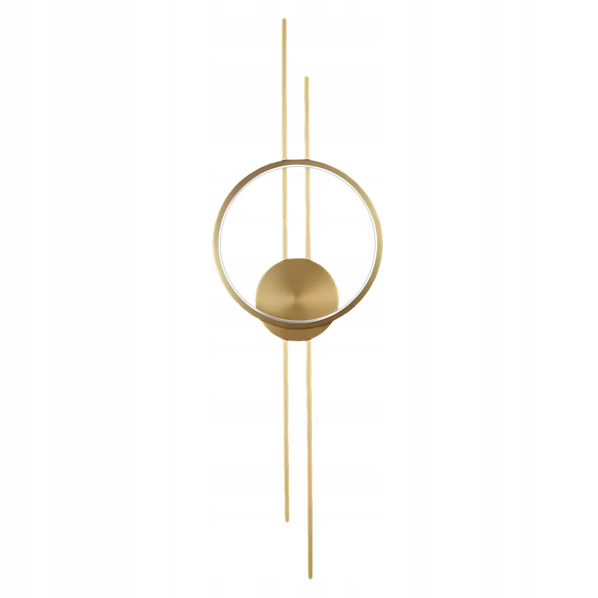 Lampa Ścienna Kinkiet Led Złoty Szczotkowany 80 cm Styl Glamour Okrągły