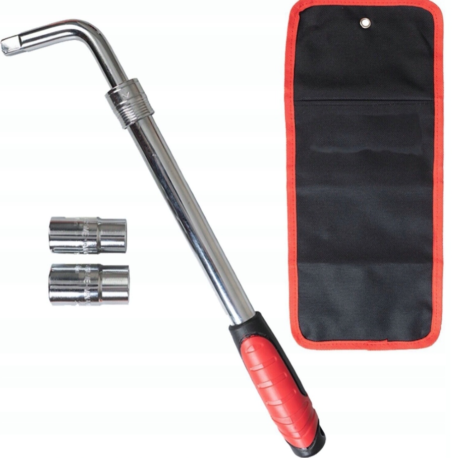Klucz Do Kół Teleskopowy 385-530mm Hartowany CrV Nasadki 17/19/21/23+ Etui