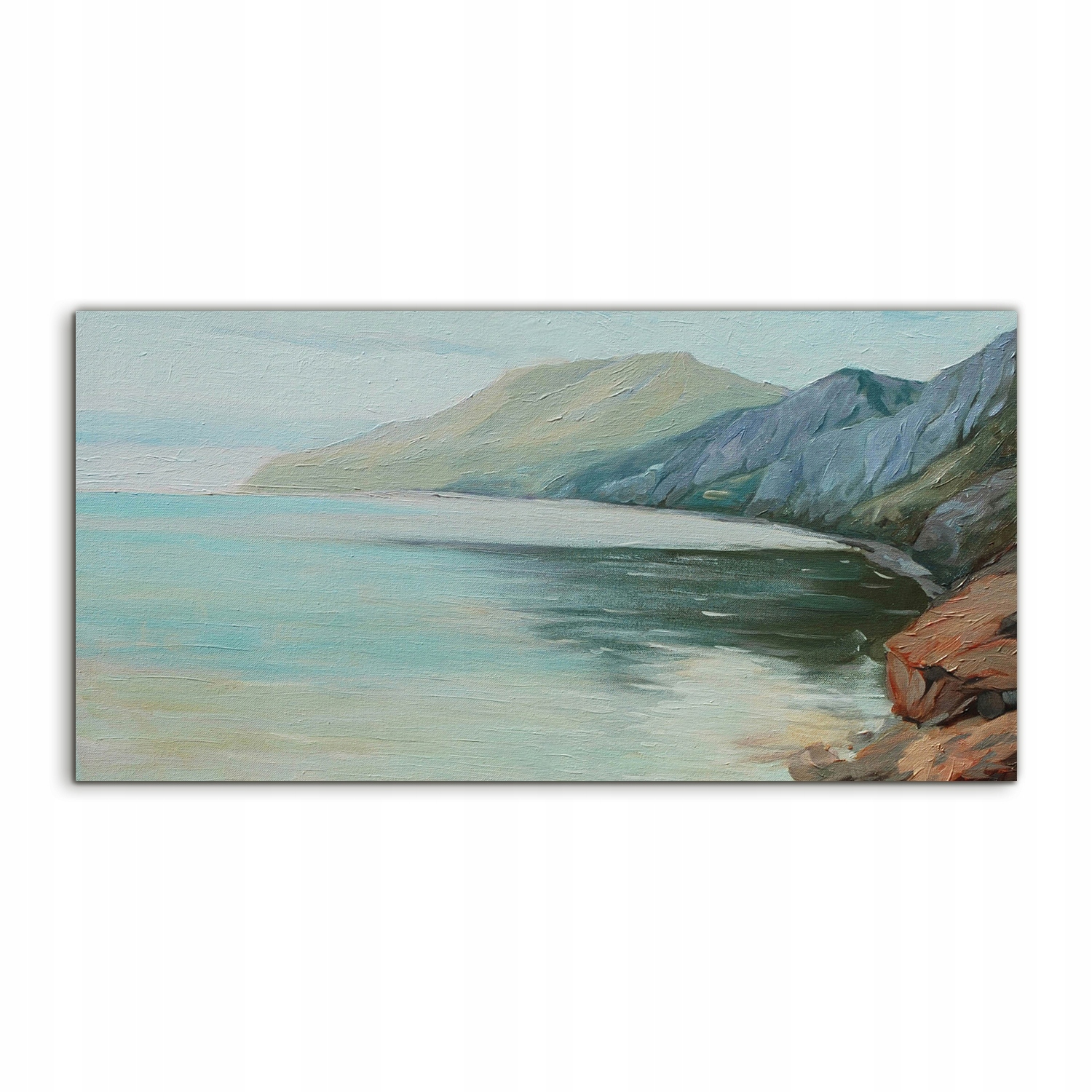 

Obraz 120x60 na ścianę Góry Rano Morze z grafiką