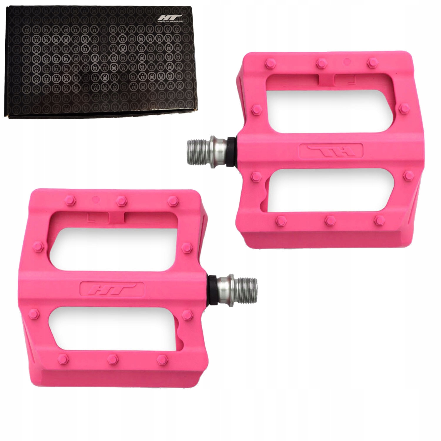 Pedały Rowerowe Platformowe Ht PA12 Neon Pink Dirt Pump Track Mtb