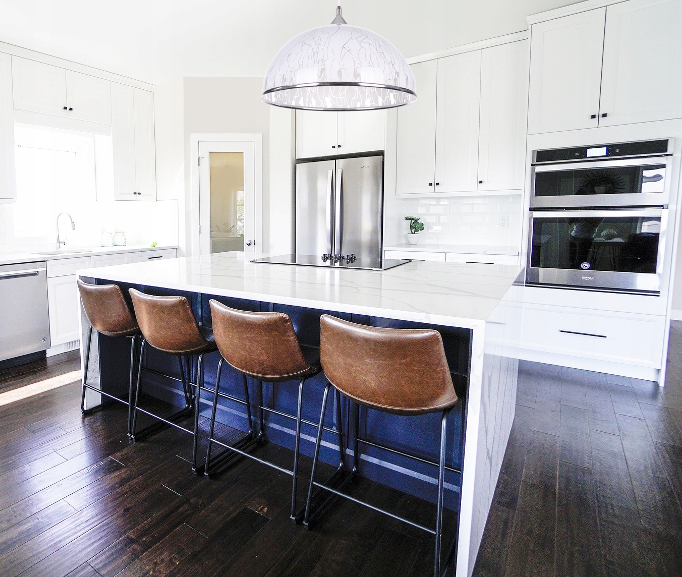 LAMPA WISZĄCA ŻYRANDOL PLAFON PÓŁKULA KUCHENNA LED Kolor biały