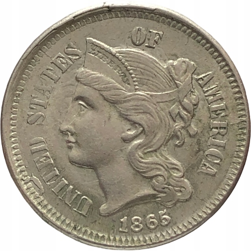 53661. USA, 3 centy, 1865r.