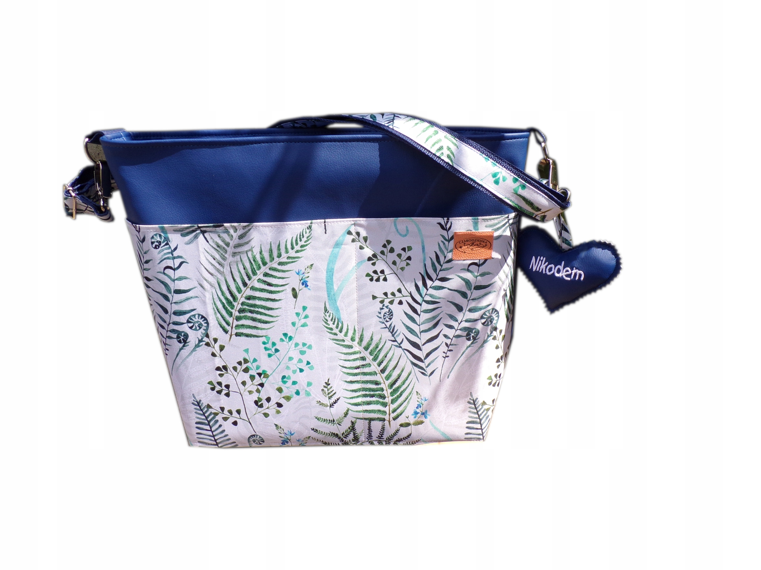 Torba do wózka dla mamy organizer pojemna piórka Długość paska 110 cm