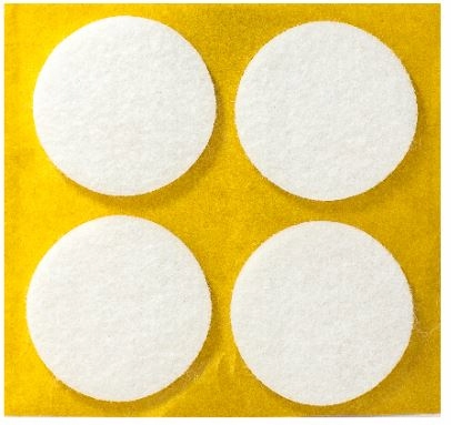 PODKŁADKA FILCOWA SAMOPRZYLEPNA fi 40 BIAŁA PODKŁADKI FILCOWE 4szt