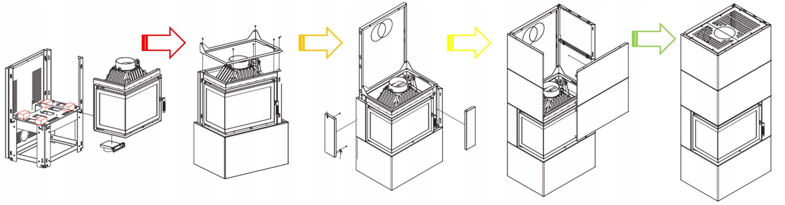 SIMPLE 8 BS lewy z zabudową BOX stalowy - biały Szerokość 787 mm