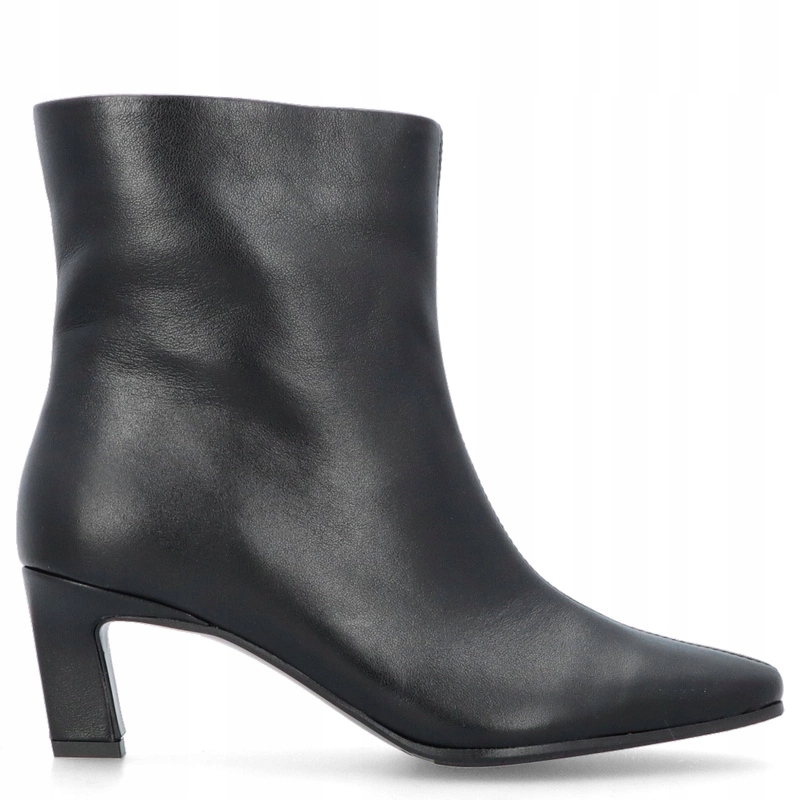 Kožené kotníkové boty na podpatku Tymoteo G1076ČERNÉ Lico 38