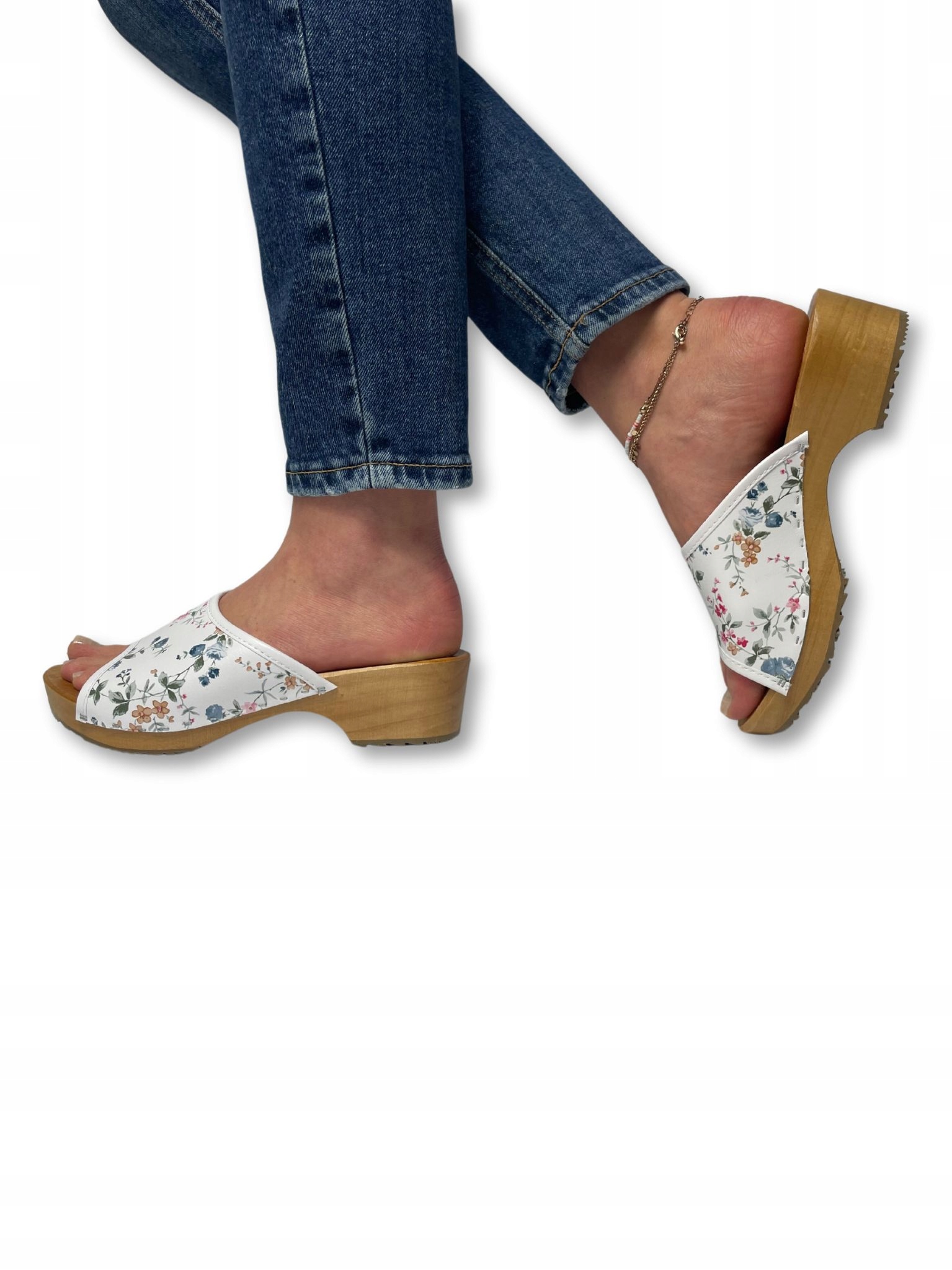 DREWNIAKI DAMSKIE KLAPKI SKÓRZANE MEDYCZNE CHODAKI ODKRYTE NA WIOSNE +ŁYŻKA Kod producenta Trepy Skórzane chodaki obuwie do pracy