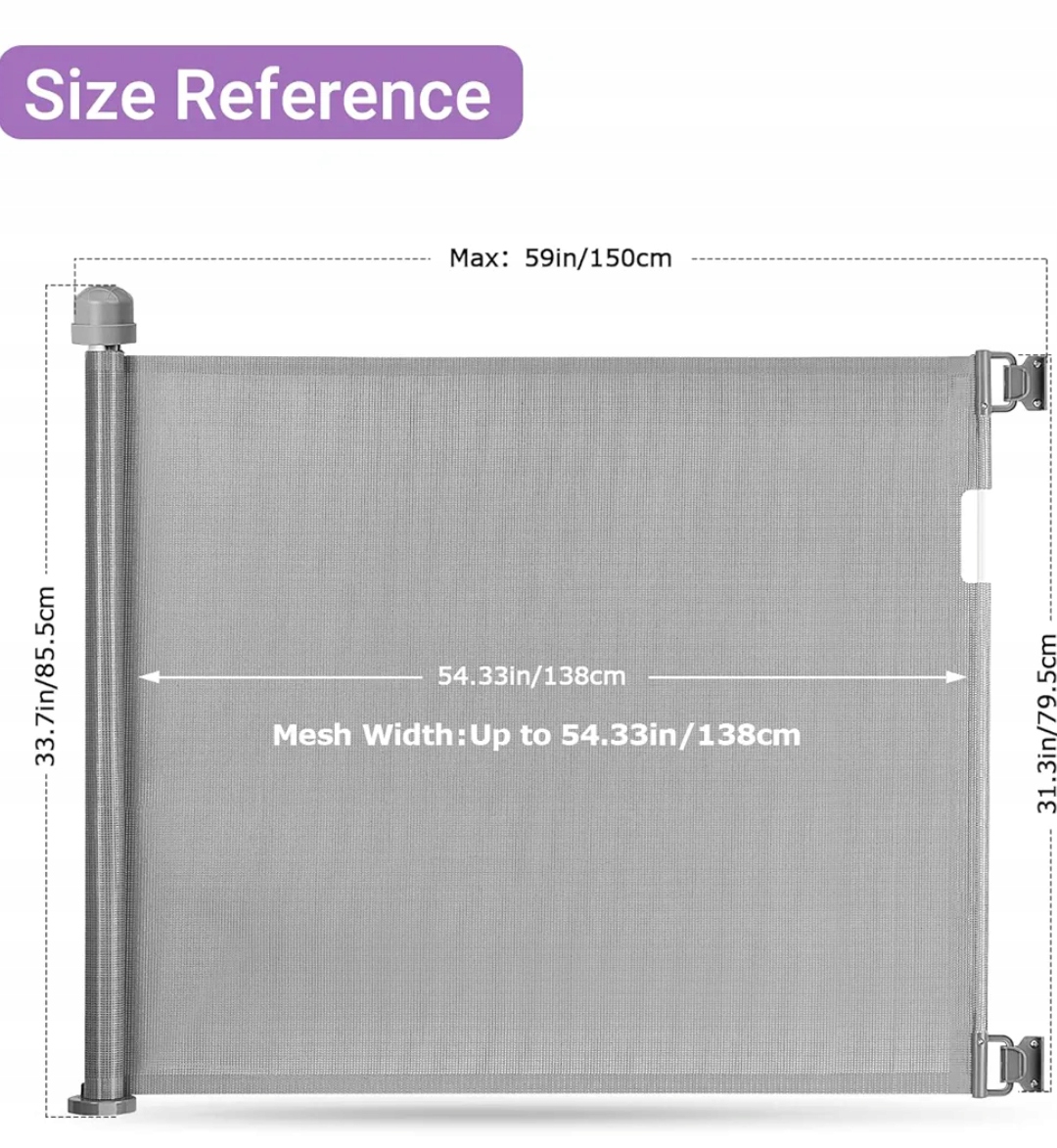 Momcozy Wysuwana brama, bramki schodowe od 0 do 140 cm, szary Marka Momcozy