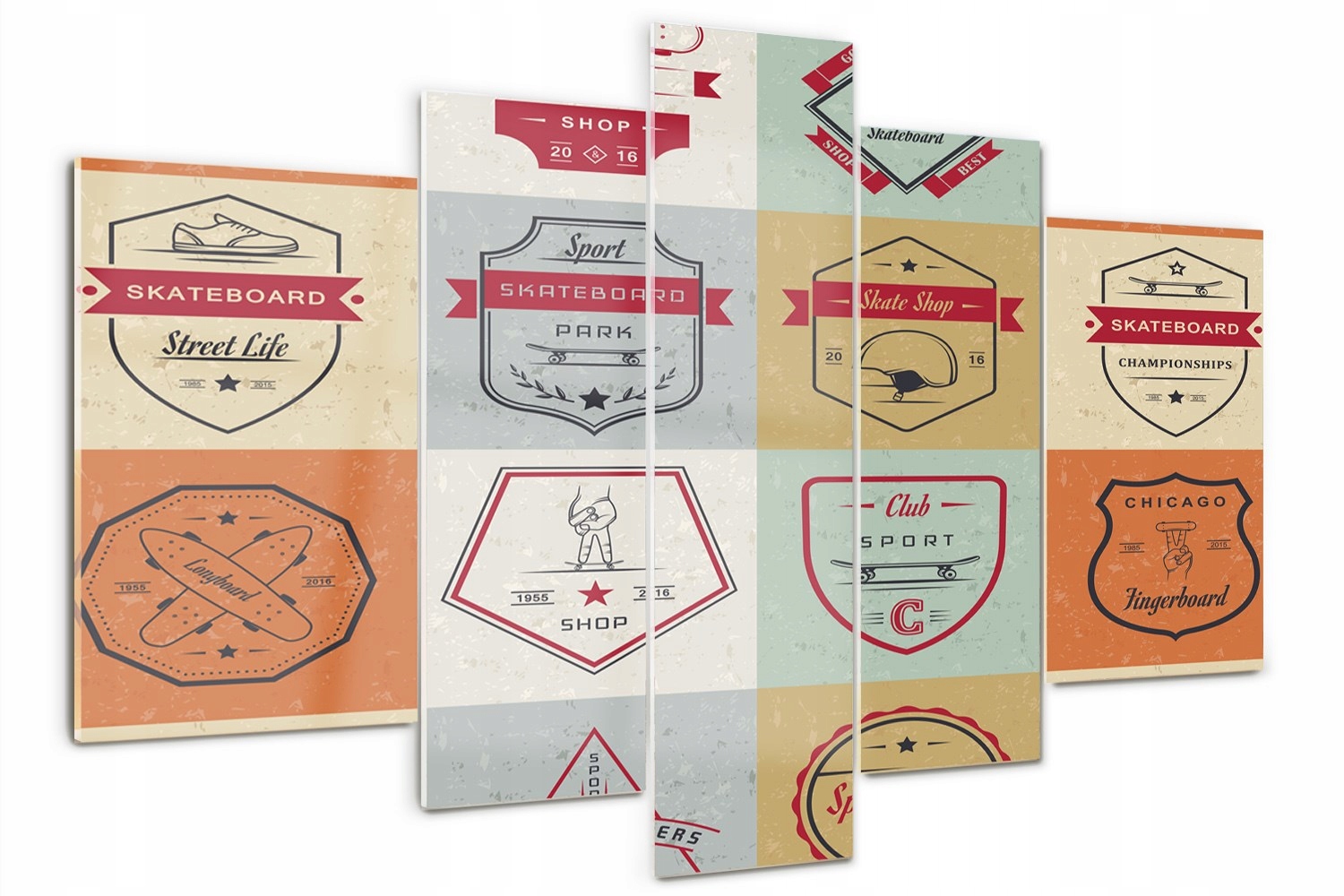 Foto Obraz na skle triptych Skateboard znaky