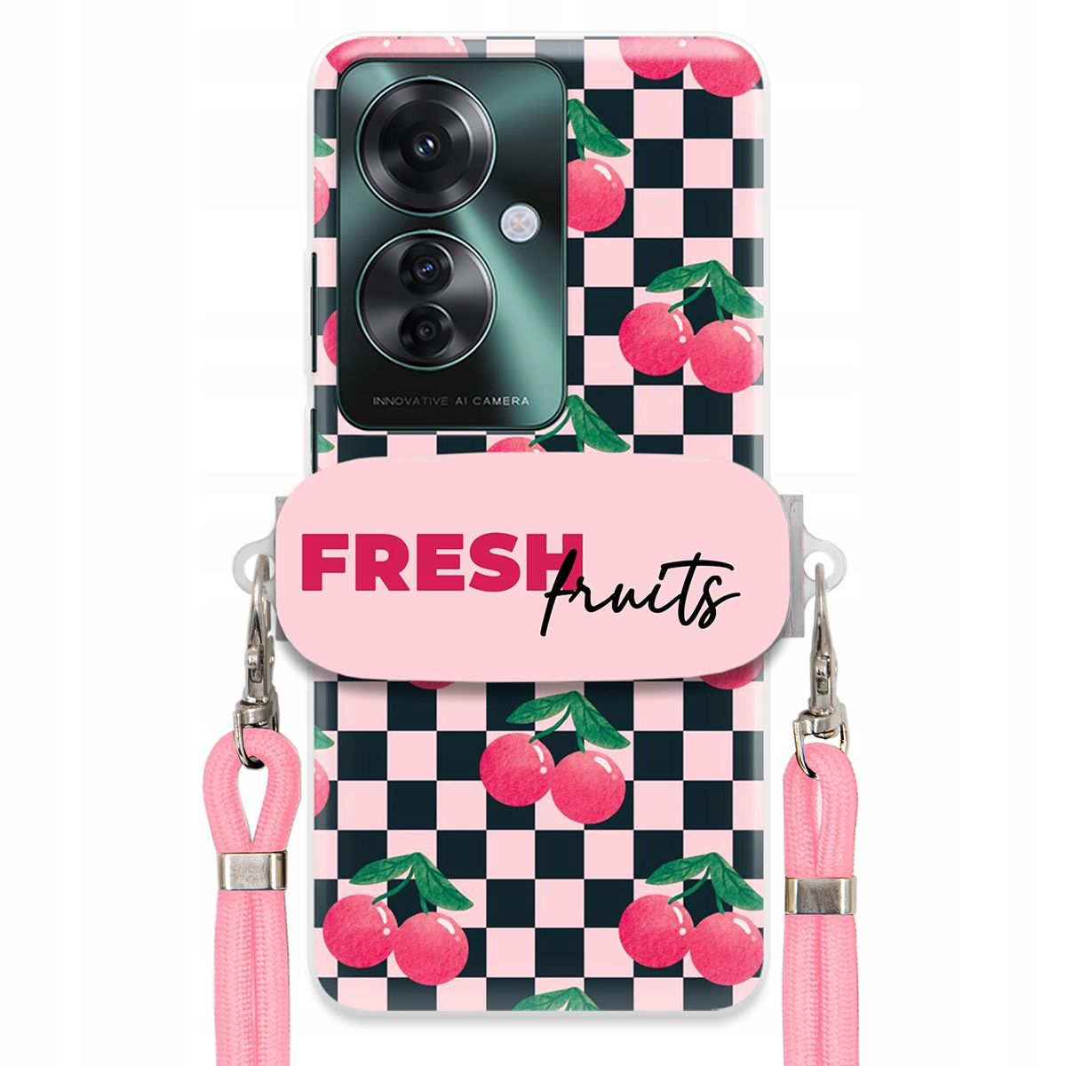 Puzdro pre Oppo Reno 11F 5G Crossbody vodítko držiak šachovnice Fresh Fruits