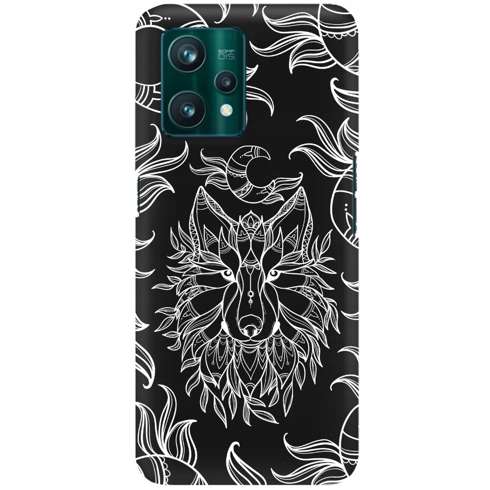 Pouzdro Pro Realme 9 Pro Plus Matné Černé Rostlinná zvířata Tribal Mix vzorů