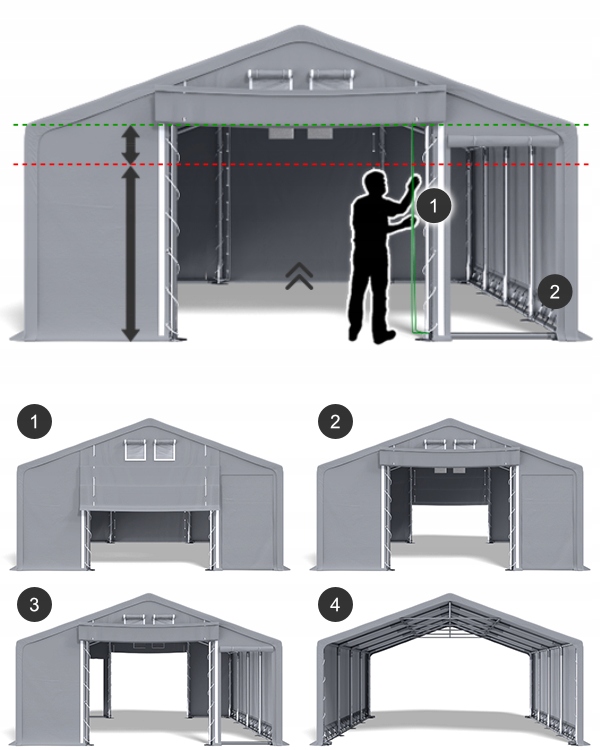 Namiot Przemysłowy 6x12m Pawilon DAS 600 WP Długość 12 m