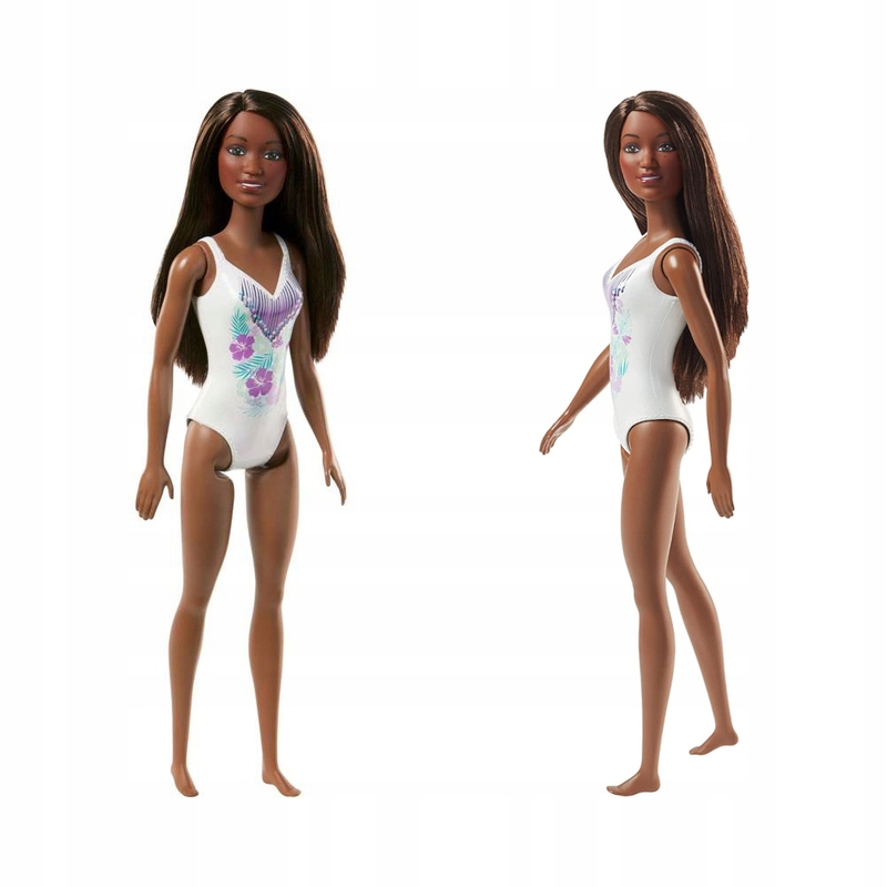 

Mattel Barbie Lalka Plażowa Murzynka Biały Strój