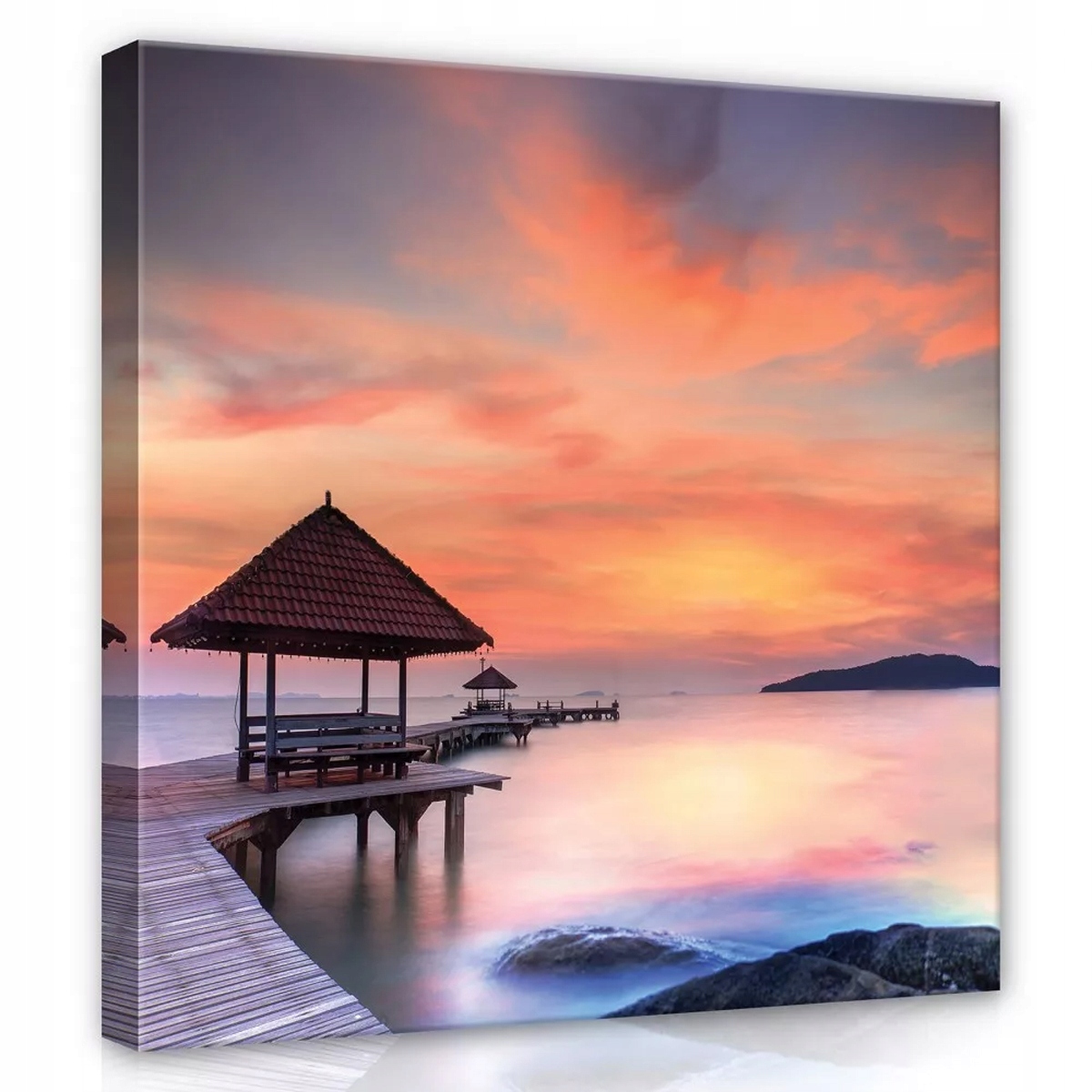 Obraz Na Plátně Canvas 80x80 Most Voda Západ