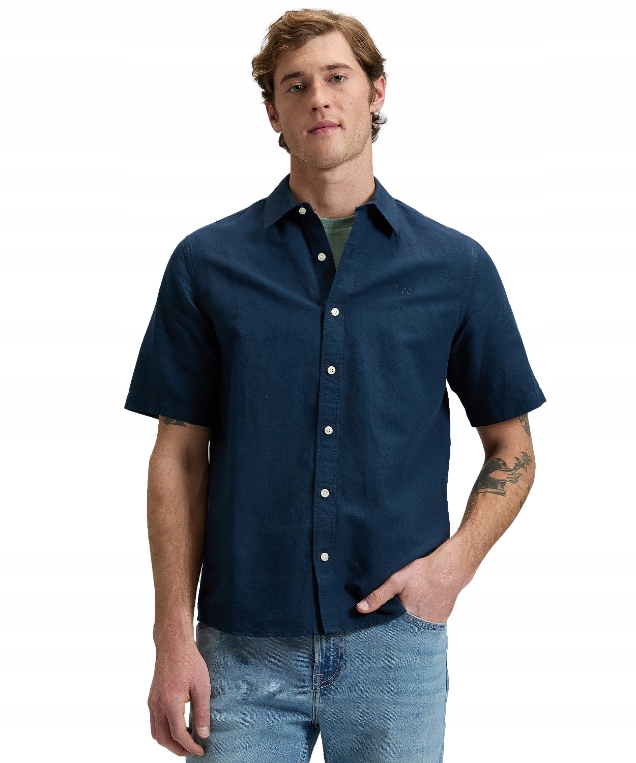 Košile Lee Ss Shirt 112376564 Rivet Navy M