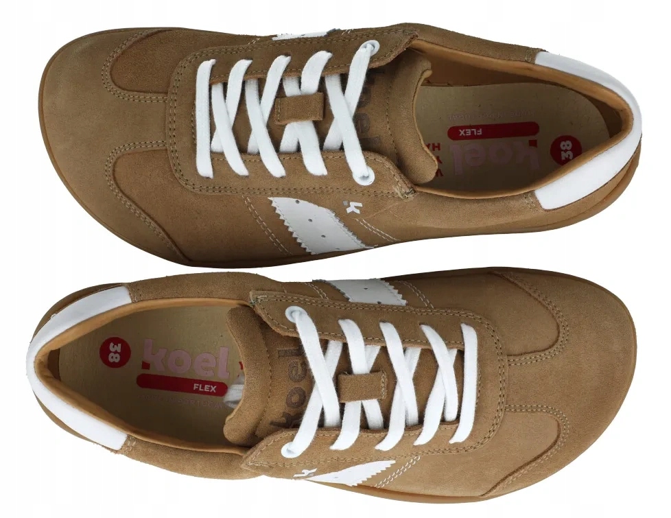 Koel Ila Nubuk dámské barefoot kožené tenisky zero drop béžové R40