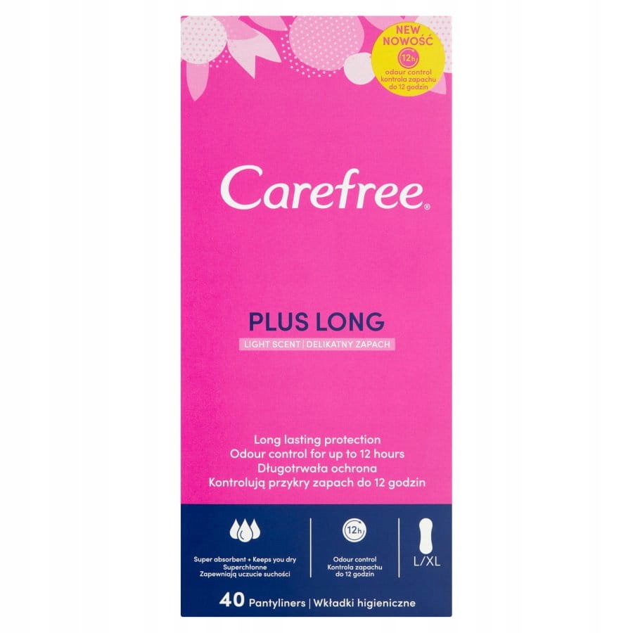 

Carefree Wkładki 40SZT Plus Long Light Scent