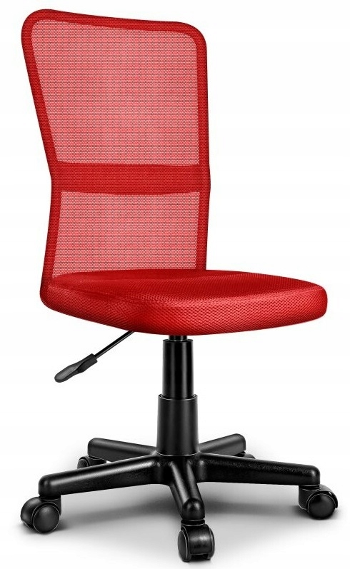Krzesło Dziecięce Biurowe Obrotowe Ergonomiczne Solidne Czerwone Tresko