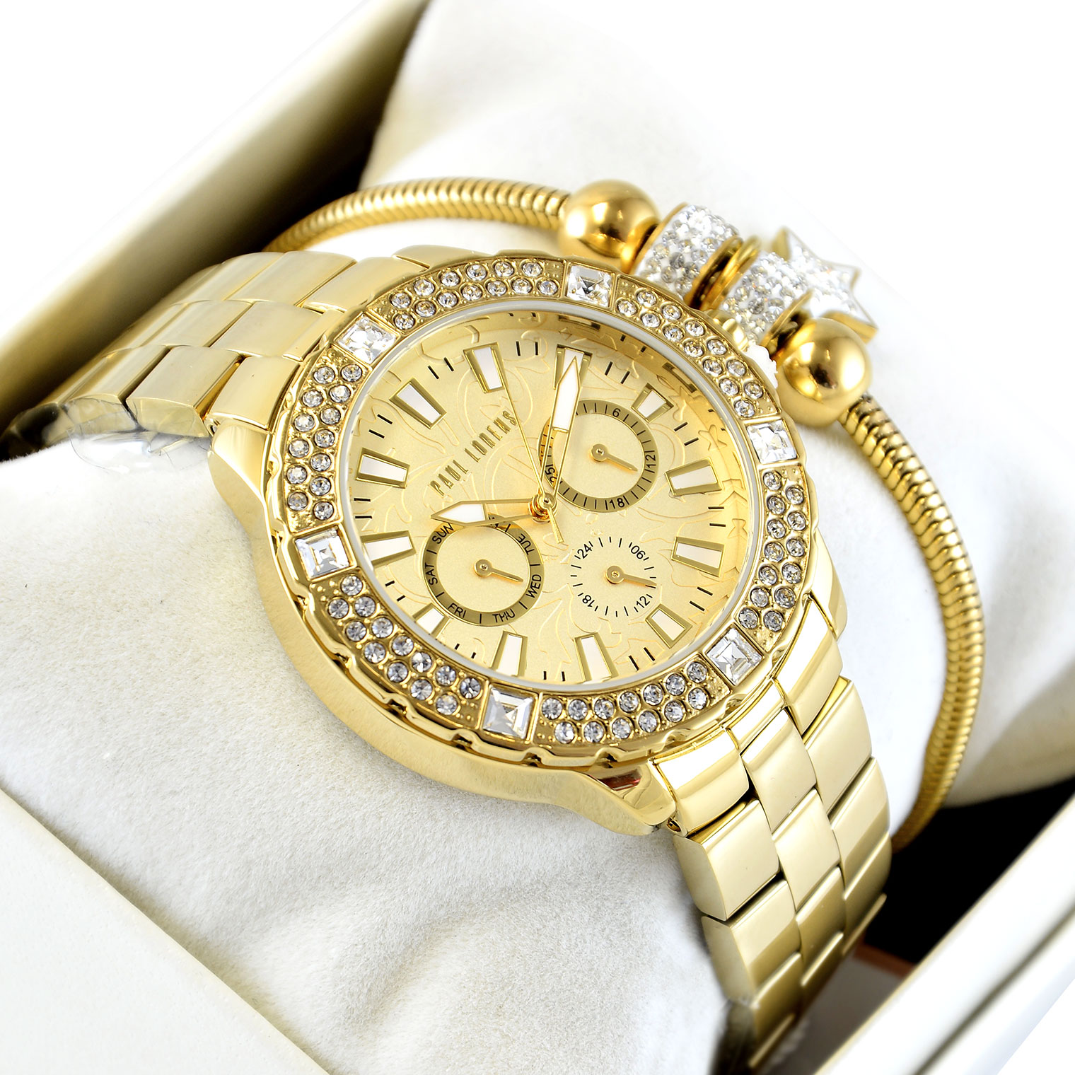 Dámské hodinky Paul Lorens Naomi zlaté náramek Sada Jako Dárek