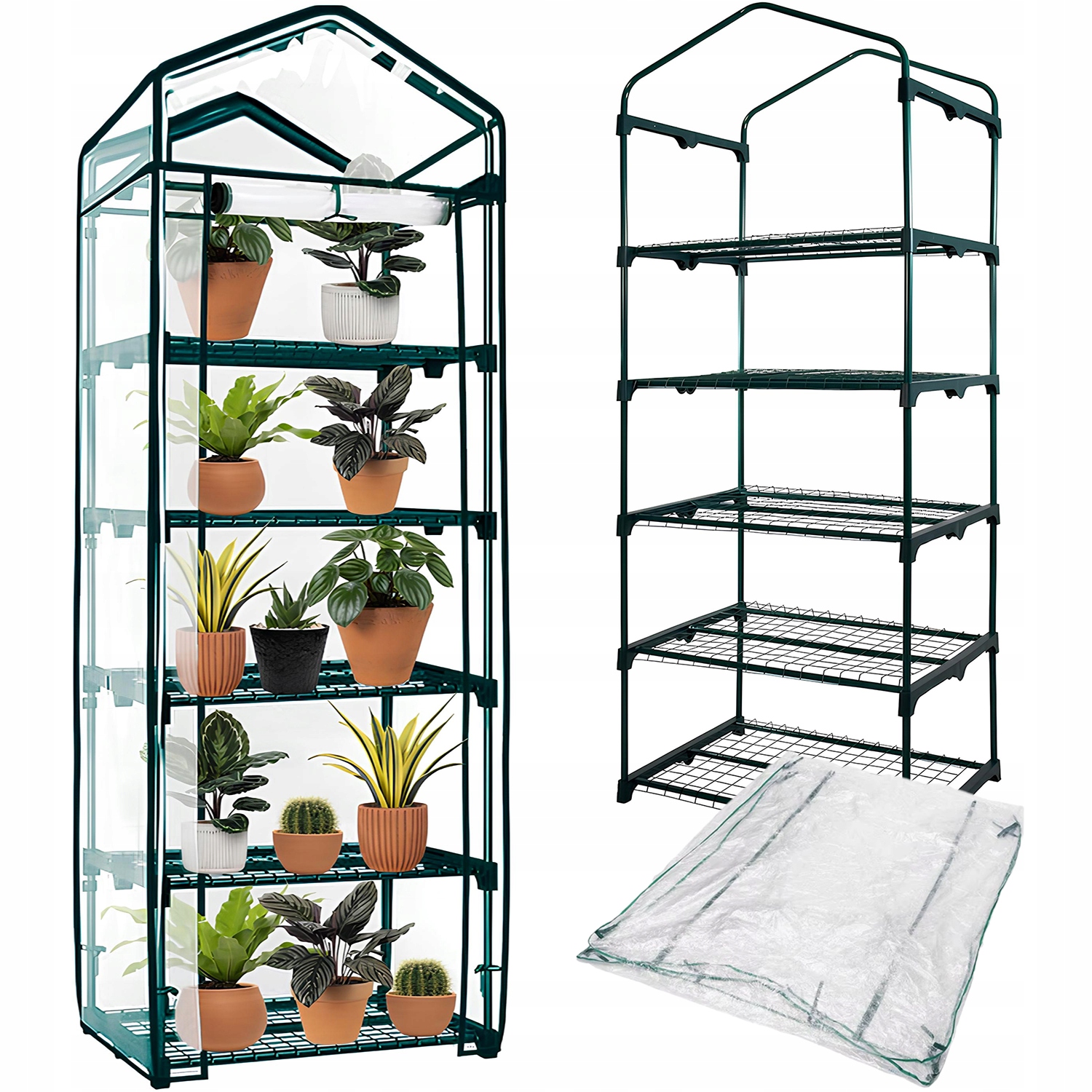 Mini Zahradní Balkonový Skleník 5 Polic Vertikální Fólie