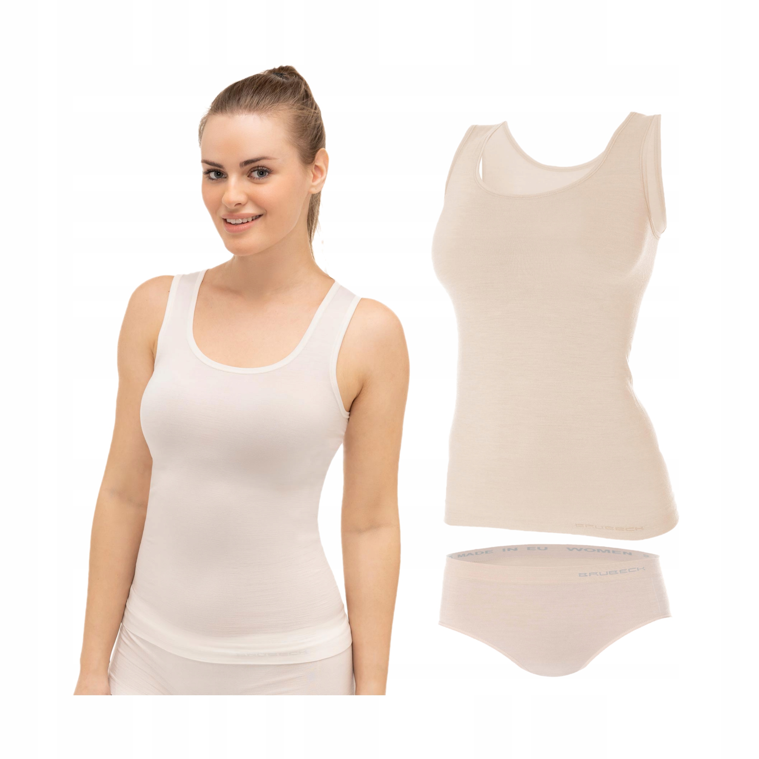 Brubeck komplet bielizna termoaktywna damska merino Comfort Wool top figi L