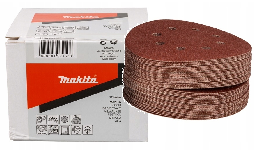 Makita Papier Rzep 40 125mm 8 Ot Do BO5030 BO5031 DBO180 BO5041 P-43620