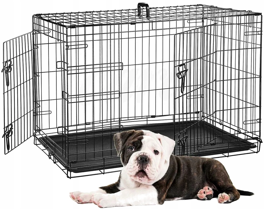 Klatka Metalowa Kennelowa Transporter Dla Psa Kota Zwierząt M 60x45x53 cm