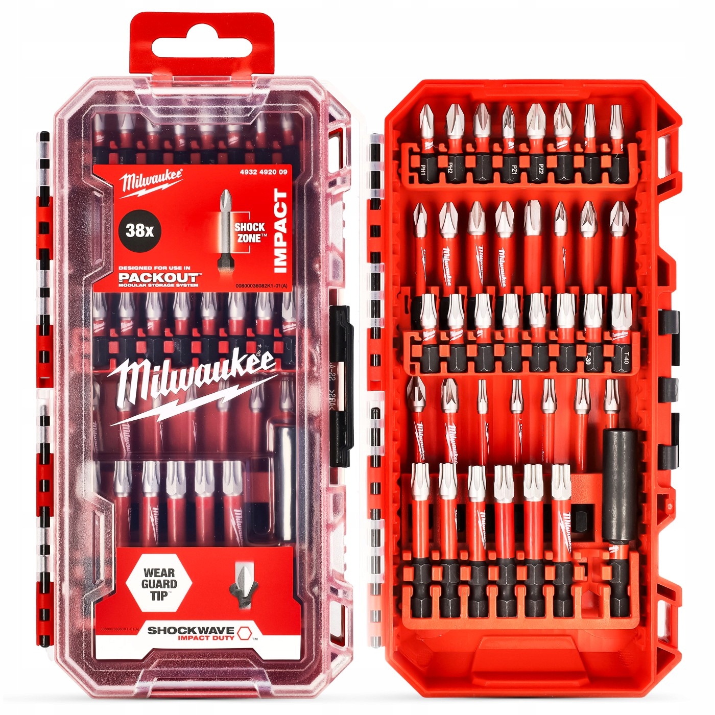 Zestaw Komplet Bitów Milwaukee 38 el. Shockwave Do Wkrętarki Kasetka Uchwyt