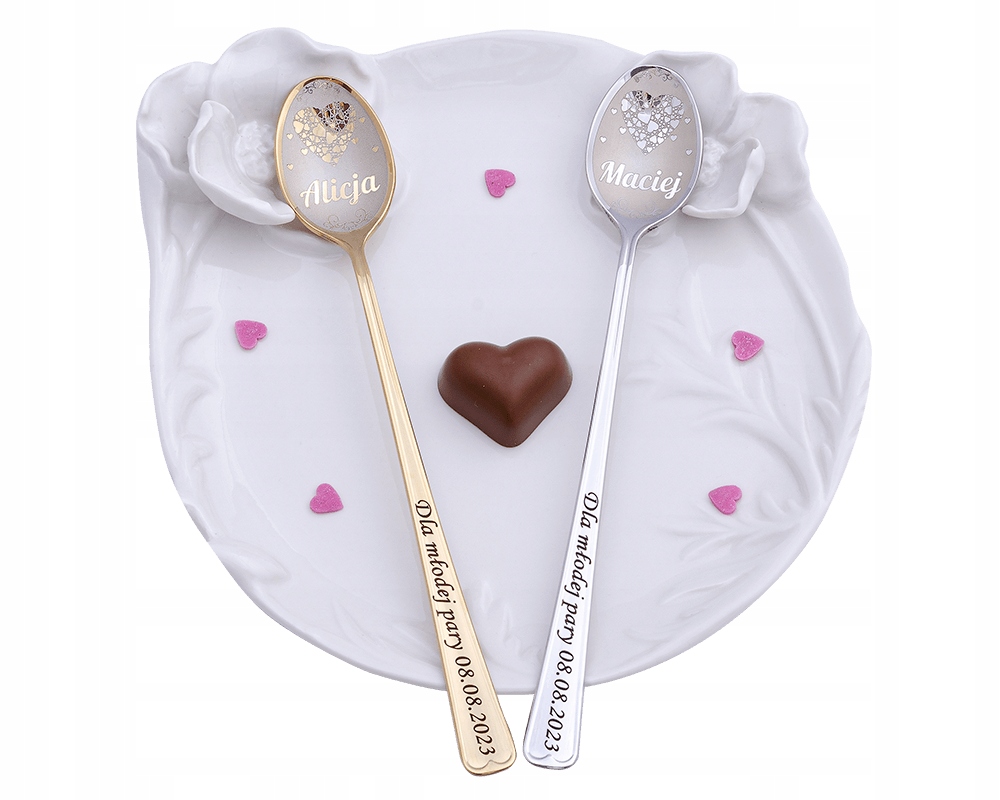 

Ślubny dla Nowożeńców.Łyżeczki Grawerowane