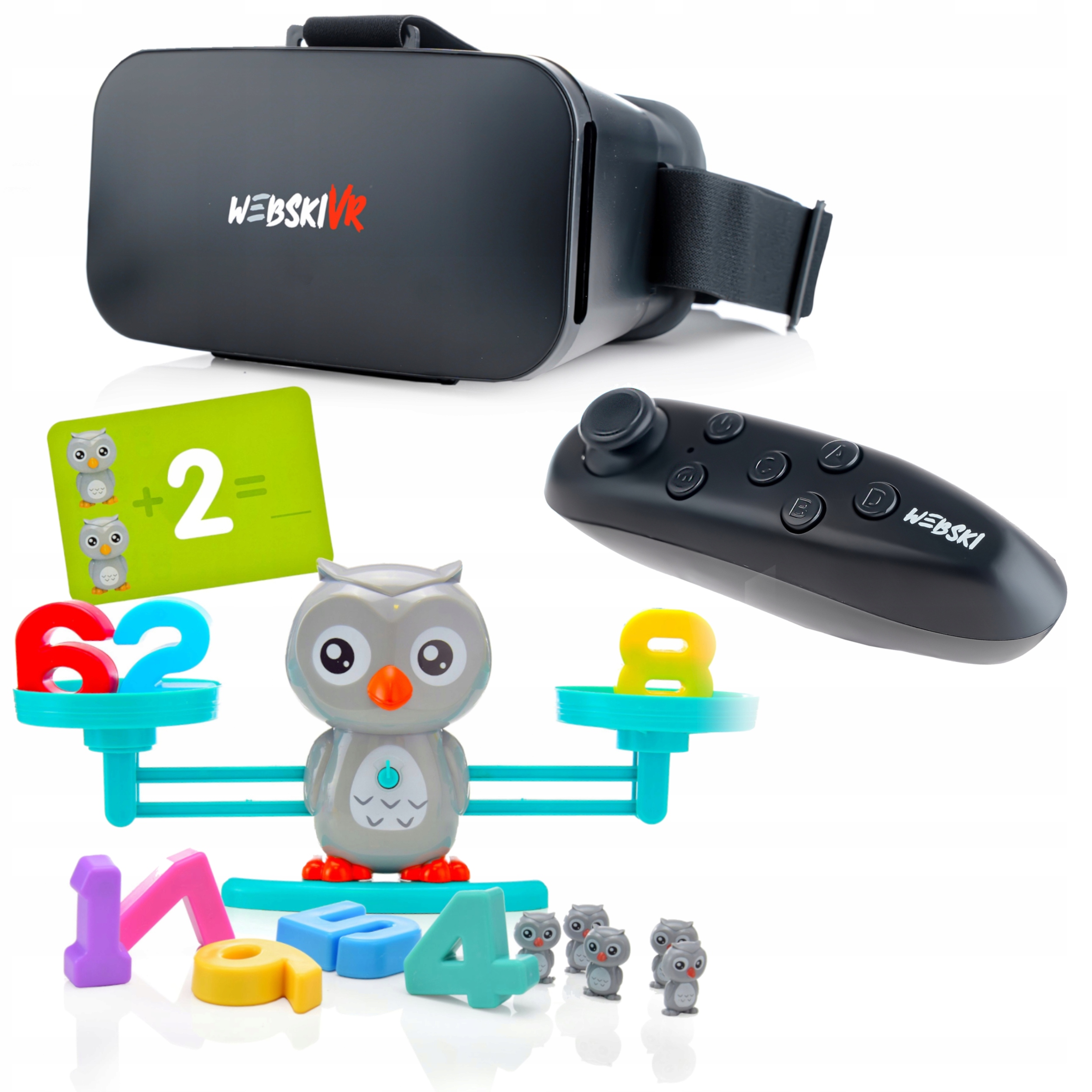 Okuliare Vr 3D 360 Stupňov+gamepad+váha Šialená Sova Matematička