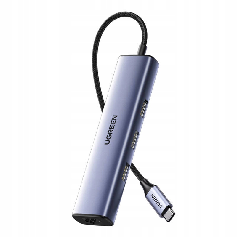 Adaptér Ugreen CM475 Hub Usb-c Na 3X Usb 3.0, RJ45, Usb-c Pd (šedý)