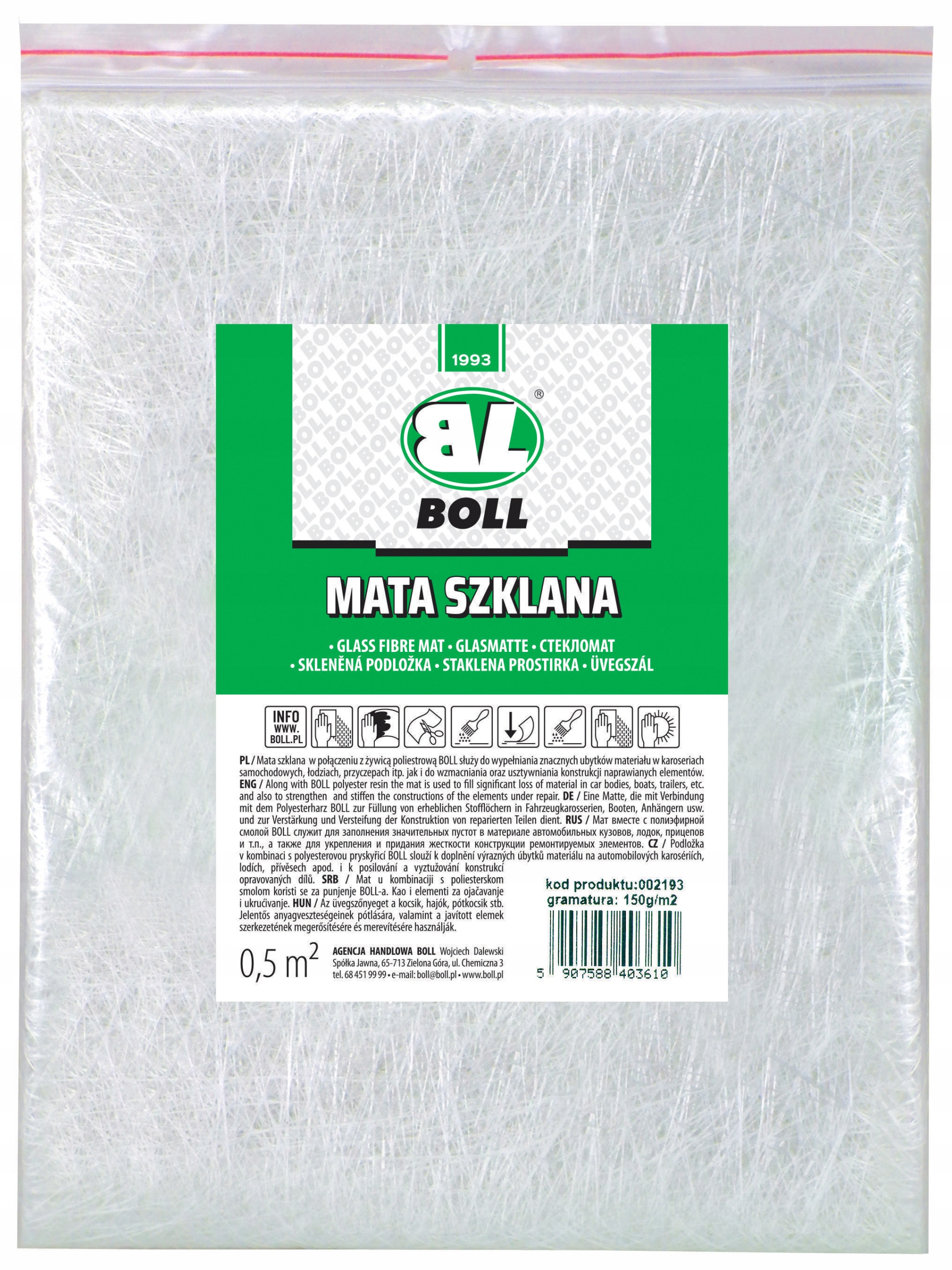 

Boll Mata Szklana 150g /m² 0,5m² 002193