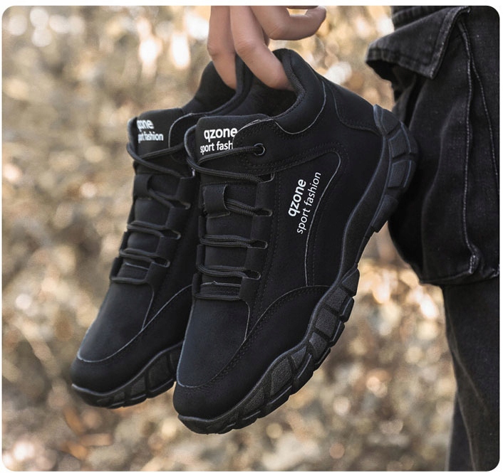 CZARNY LEKKIE CASUAL MĘSKIE TREKKINGOWE BUTY SPORTOWE WYGODNE R.40 Materiał zewnętrzny skóra ekologiczna