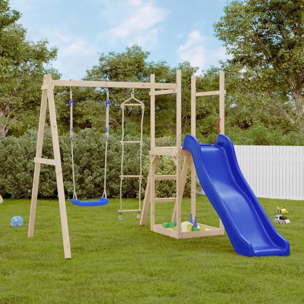 Huśtawka z drabinką linową, niebieska, 37x15 cm Marka VidaXL