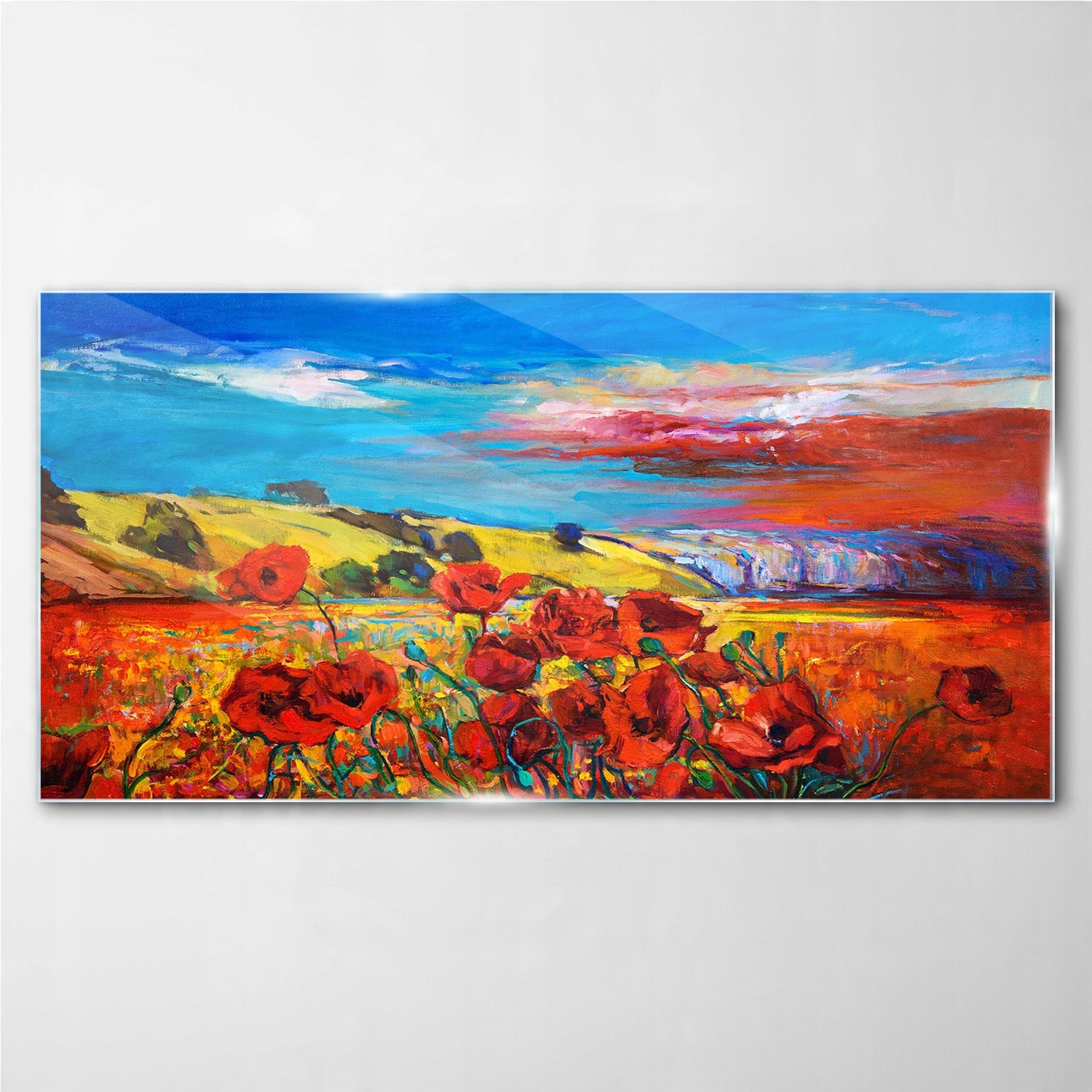 

Obraz z nadrukiem szklany Kwiaty niebo 140x70 cm