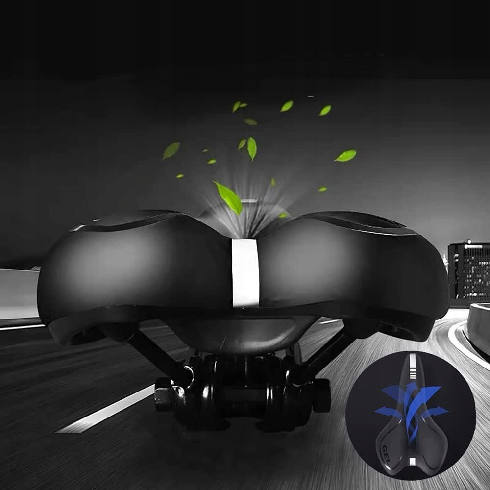 SIODEŁKO ROWEROWE SIODŁO ŻELOWE SPORTOWE TREKKINGOWE Z ODBLASKIEM Szerokość 16 mm