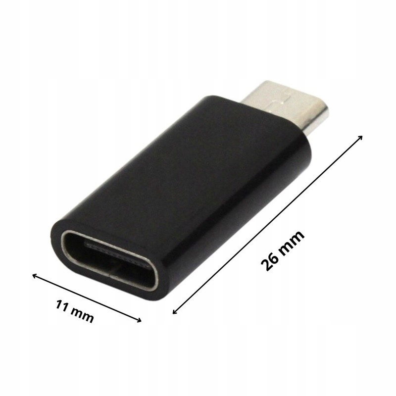 Adapter przejściówka USB TYP C - micro USB czarny Marka GSM Hurt