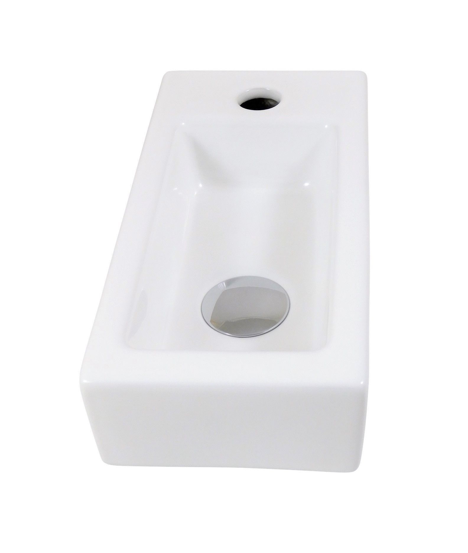 UMYWALKA WĄSKA NABLATOWA ZAWIESZANA BIAŁA PROSTOKĄTNA 36,5x18 MAŁA LEWA Marka Estiva