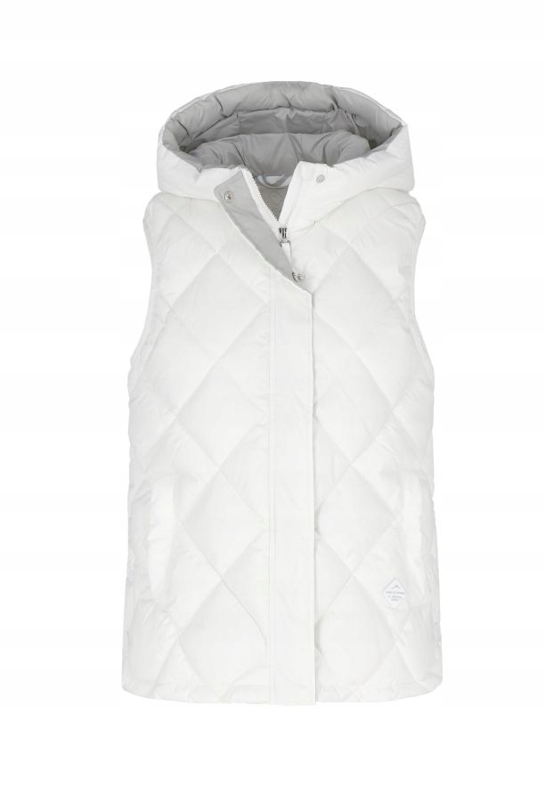 Bílá prošívaná ležérní vesta s kapucí Volcano V-milan XL