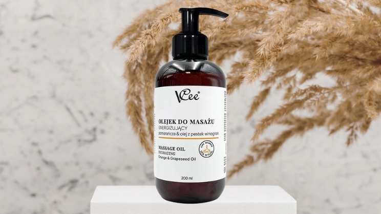 OLEJEK DO MASAŻU POMARAŃCZA&OLEJ Z PESTEK WINOGRON ENERGETYZUJĄCY 200ML Marka VCee