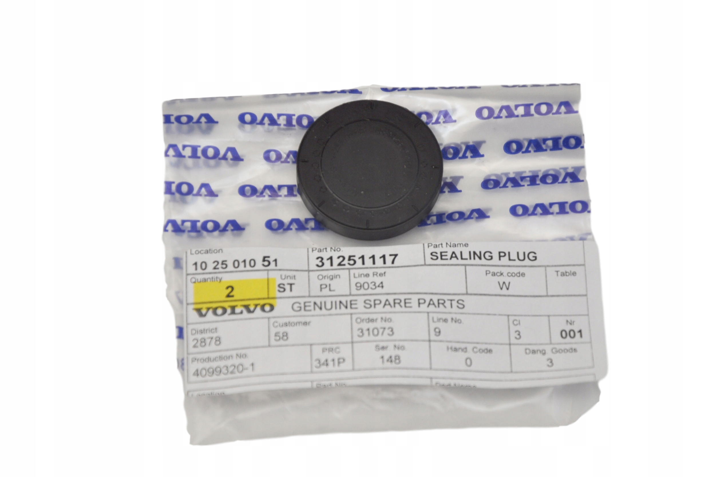 VOLVO XC60 XC70 XC90 zaslepka glowicy 3,0 3,2 OE 3