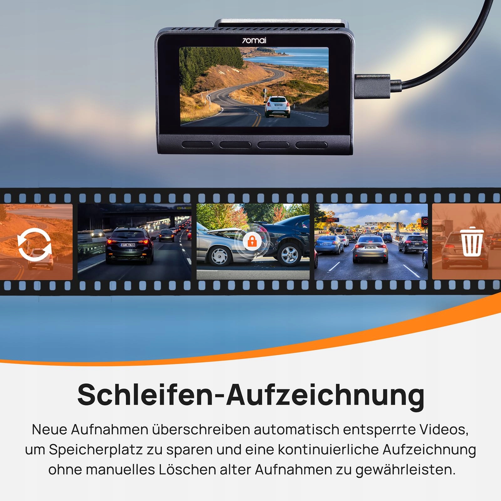 70MAI Kamera Samochodowa 4K HDR Dualna 128GB Sony STARVIS GPS WiFi ADAS — miniatura 7