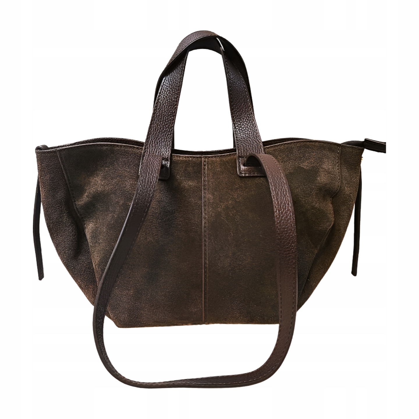 Laura Biaggi mini shopper taška semišová hnědá